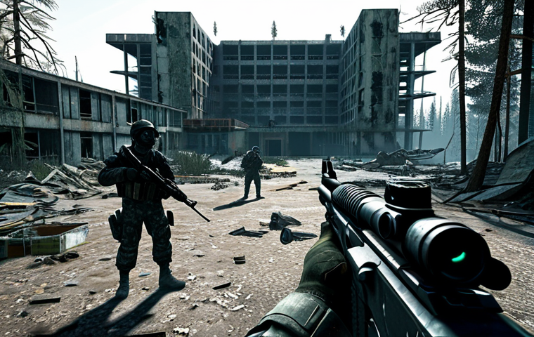 최고의 FPS 게임 명장면 모음 - Here are three detailed image prompts for generating images, focusing on iconic FPS moments as descr...